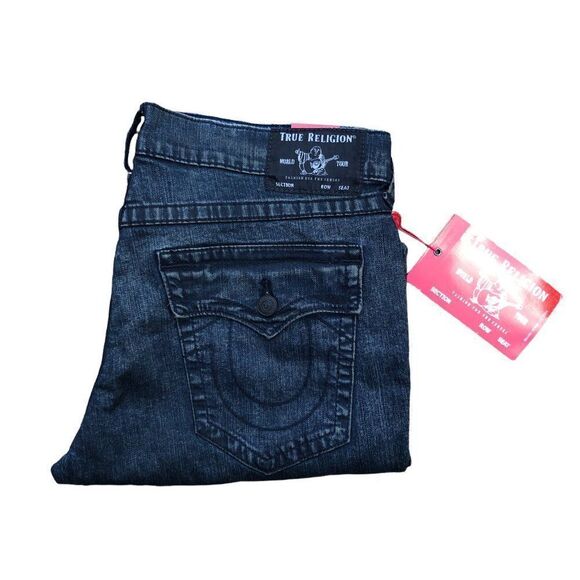 Brand New True Religion Jeans Size 36 RICKY FLAP T Blue - Picture 1 of 9